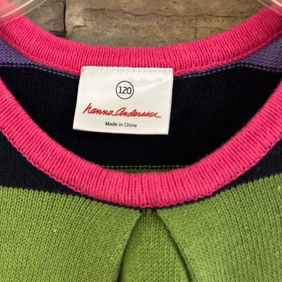 Hanna Andersson rainbow stripe sweater dress size 120 6/7 - Picture 3 of 4